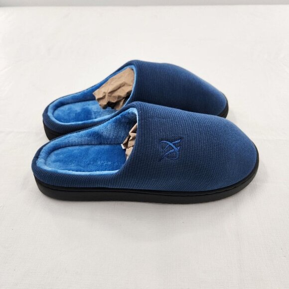 Memory Foam Slippers for Men Size 11-12 Navy Blue - Picture 1 of 6